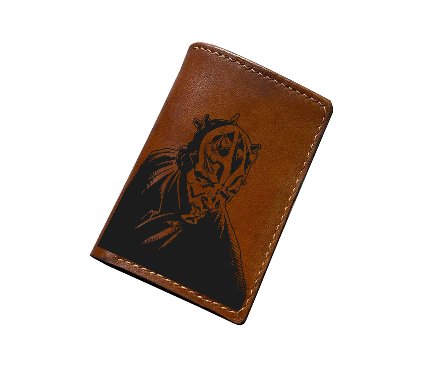 Customized leather Starwars wallet, bifold leather wallet for him, leather anniversary present, birthday gift for boyfriend