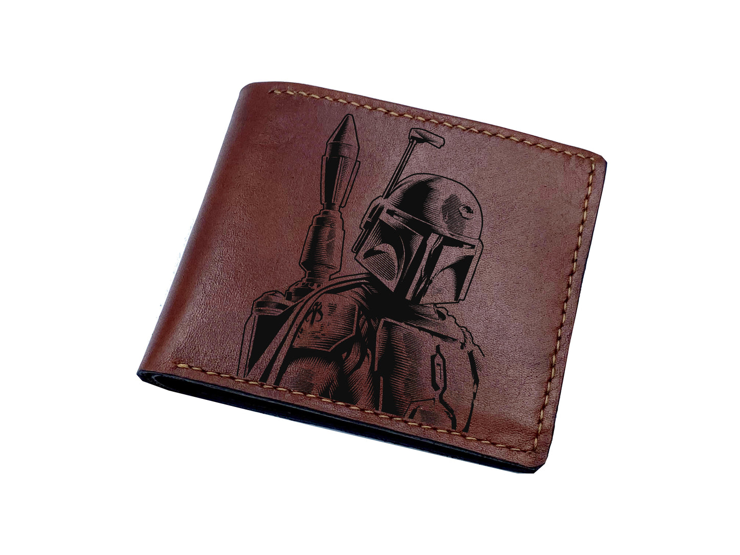 Starwars characters leather handmade wallet, cool wallet for dad, customized leather gifts for boyfriend,