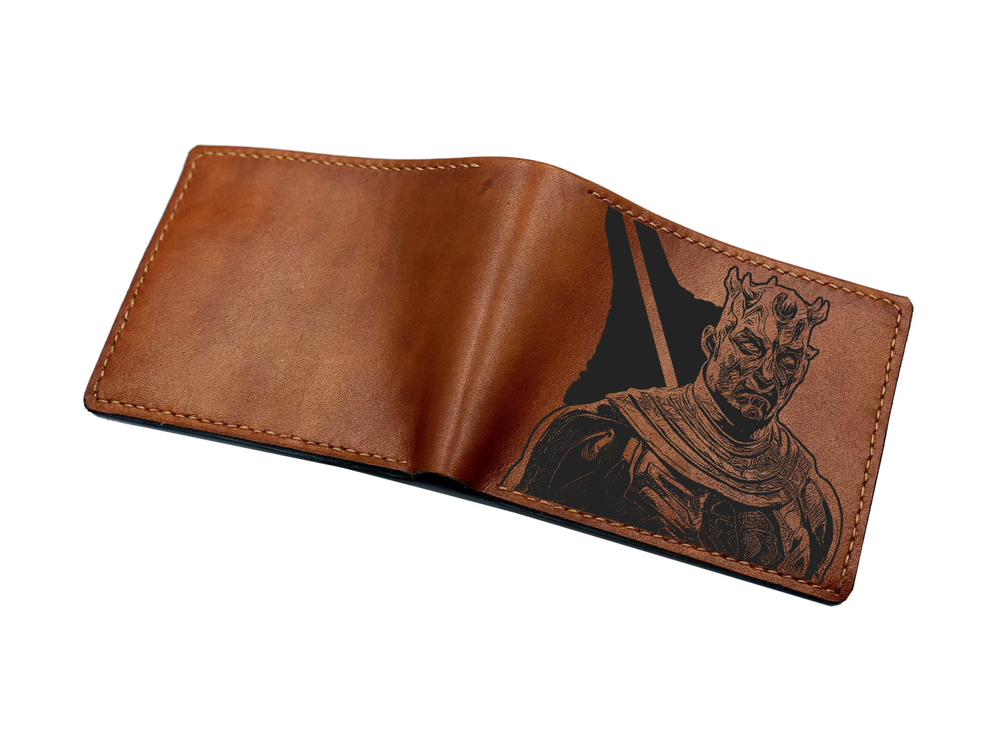 Custom leather gift for him, wallet for dad, cool leather present for boyfriend, starwars movie characters wallet