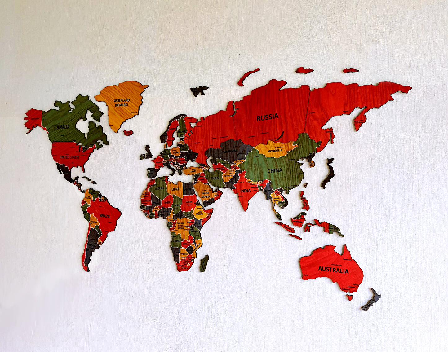 World map wooden map wall decor, wooden home decoration, wall art map, livingroom, kitchen, bedroom rustic decor - 02
