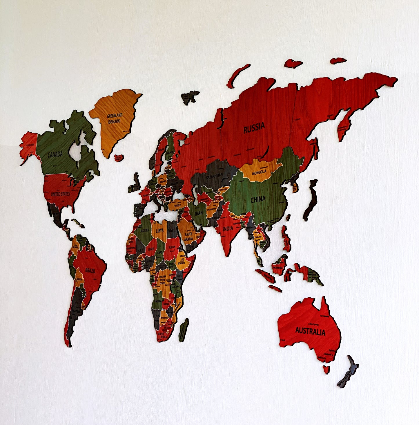 World map wooden map wall decor, wooden home decoration, wall art map, livingroom, kitchen, bedroom rustic decor - 02
