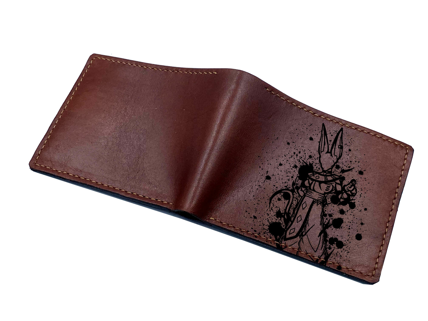 Mayan Corner - Broly super saiyan leather wallet, bifold handmade wallet, gift for men, dragon ball art leather gift for him