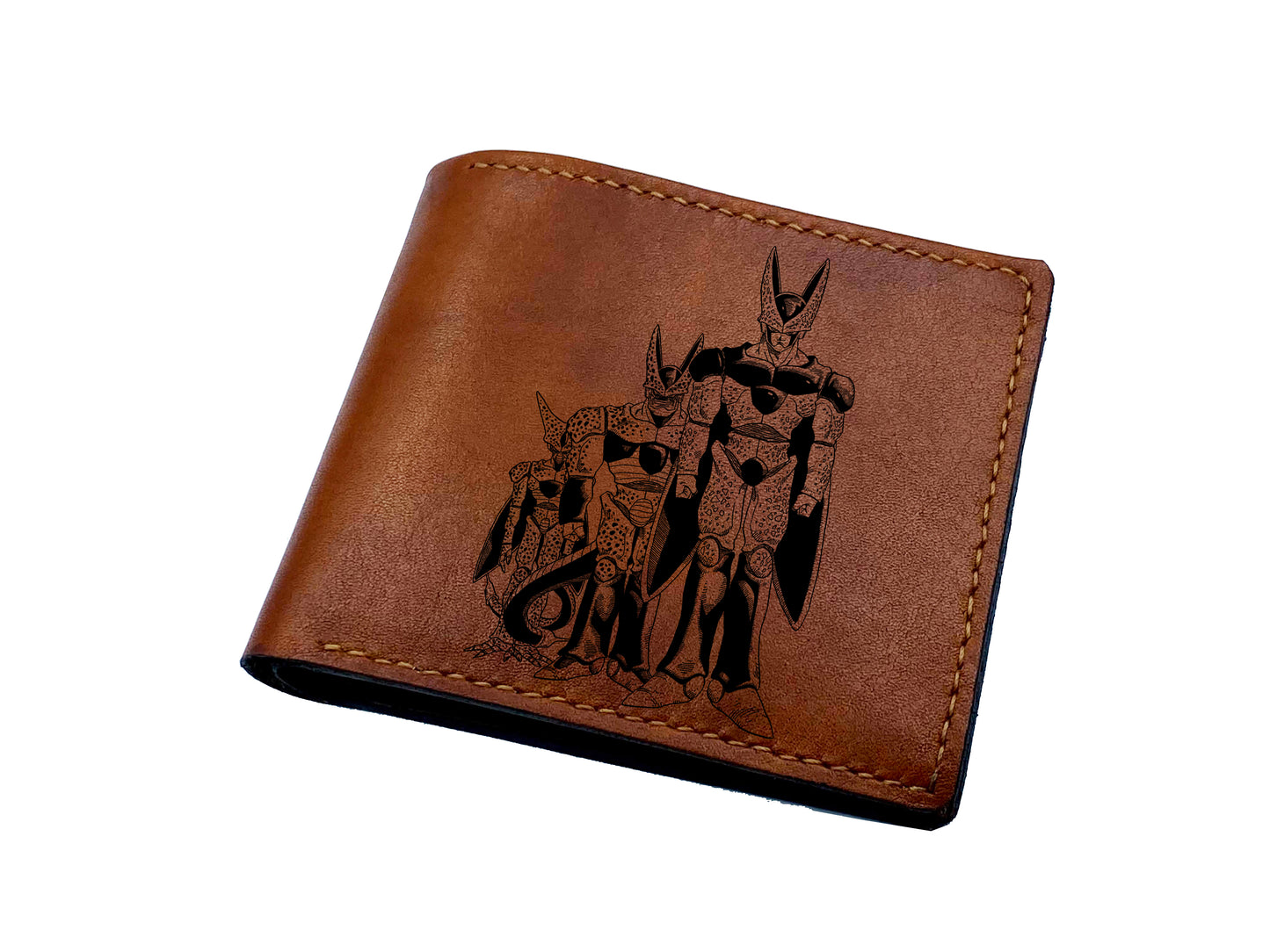 Mayan Corner - Customized anime art leather wallet, Cell transform dragon ball wallet, cute leather gift for friend, brother