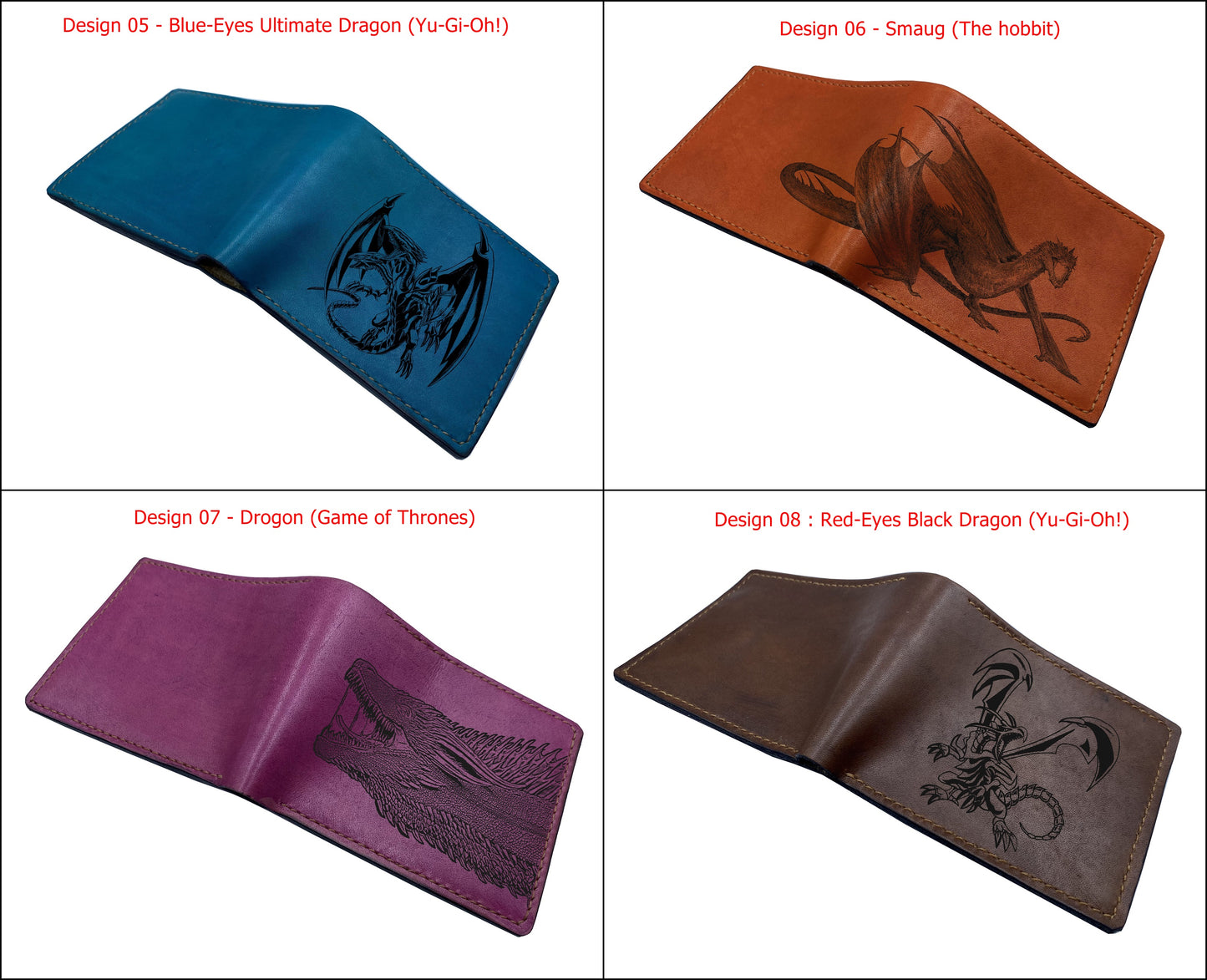 Mayan Corner - Customized leather handmade wallet for men, dragon men's wallet, gift for dad, husband, brother - Smaug The hobbit dragon - 3110221