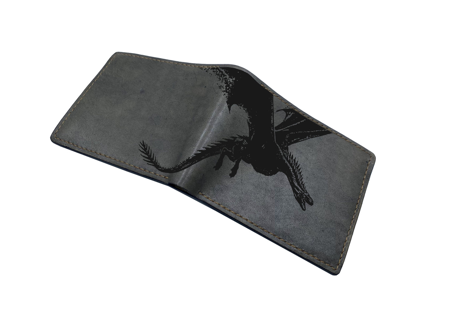 Mayan Corner - Customized leather handmade wallet for men, dragon men's wallet, gift for dad, husband, brother - white dragon blue eyes Yu-gi-oh! - 3110223