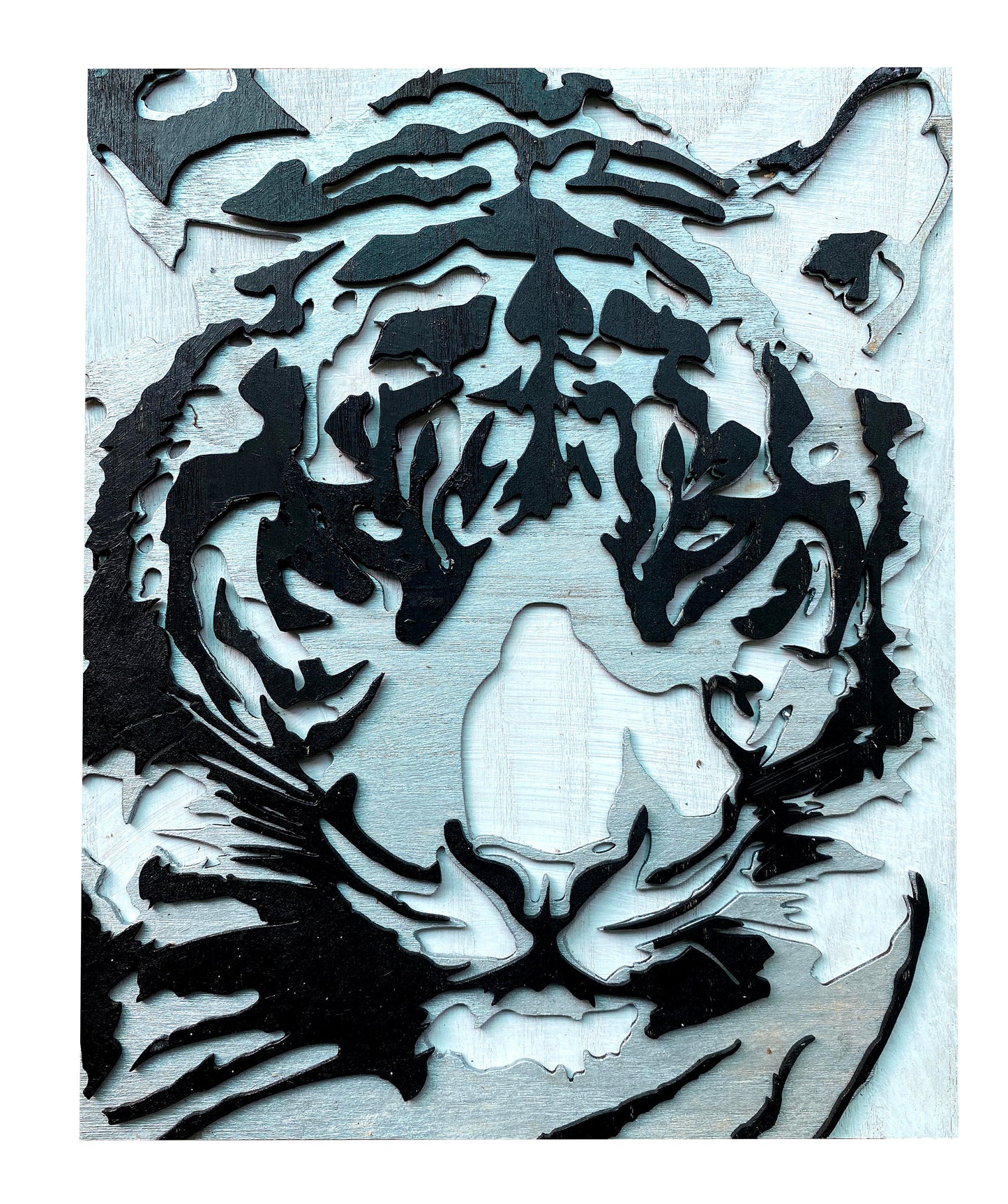 Unik4art - Wooden wall art home decor, Tiger multi layer 3D hanging wooden picture, animal wall art decor, livingroom bedroom morden art
