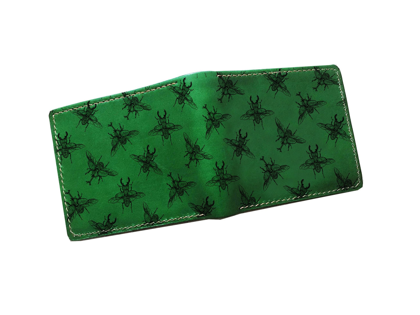 Personalized leather men's wallet, gecko pattern seamless engraved wallet, wallet for husband, father, boyfriend leather cutom gift ideas