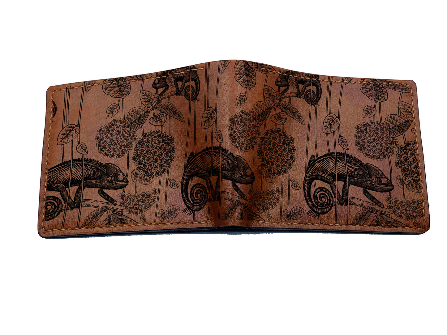 Personalized leather men's wallet, gecko pattern seamless engraved wallet, wallet for husband, father, boyfriend leather cutom gift ideas