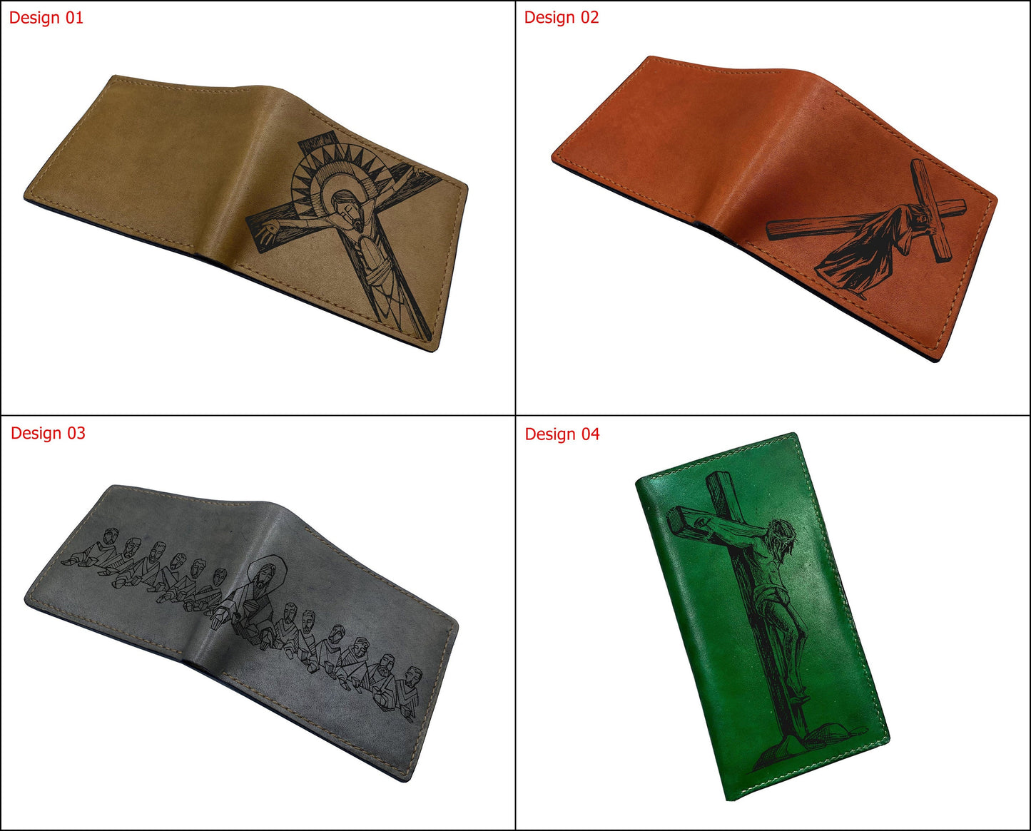 Crown of Thorns Jesus drawing art pattern, Christian Xmas birthday gift ideas, meaningful wallet for Christian men, wallet for husband