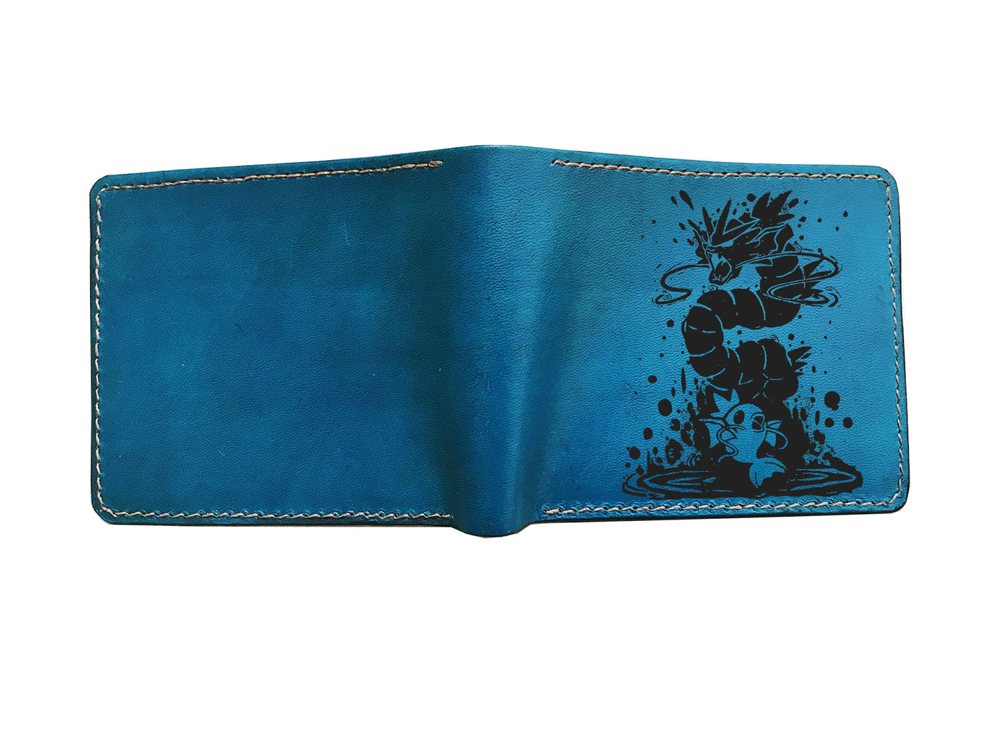 Mayan Corner - Customized pokemon evolution wallet, Mewtwo evolution leather gift, magikarp evolution art present, charizard pokemon engraving gift for men