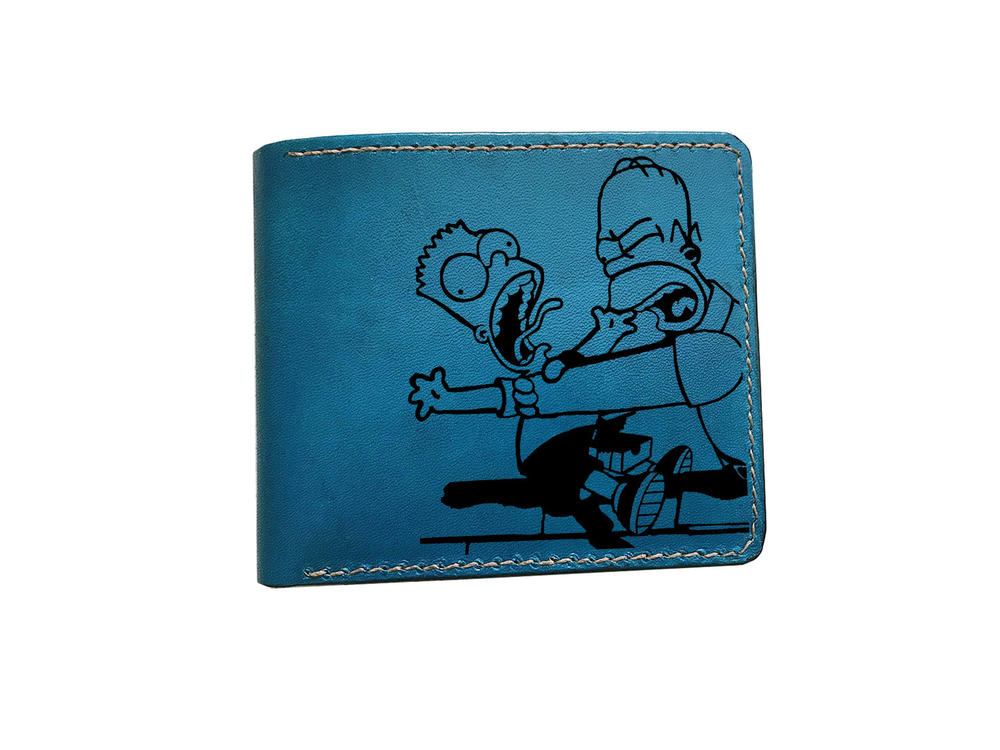 Mayan Corner - Bart Simpson movie characters leather gift, The Simpsons movie leather art, cute leather wallet, christmast gift ideas for men