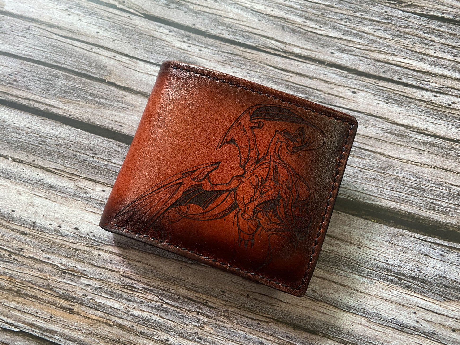 Charizard pokemon leather wallet, Fire pokemon gift ideas, charmander evolution art wallet, gift for boyfriend, pokemon anniversary gifts