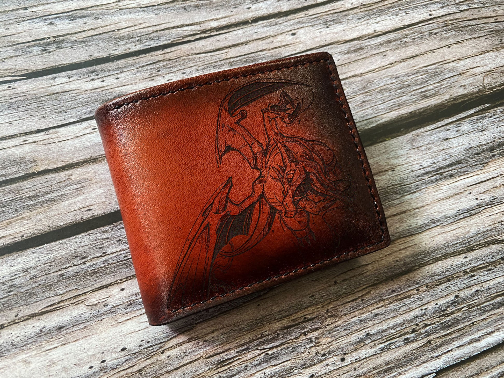 Charizard pokemon leather wallet, Fire pokemon gift ideas, charmander evolution art wallet, gift for boyfriend, pokemon anniversary gifts