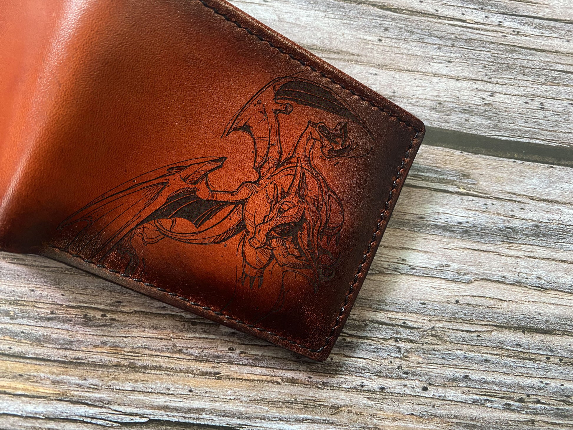 Charizard pokemon leather wallet, Fire pokemon gift ideas, charmander evolution art wallet, gift for boyfriend, pokemon anniversary gifts