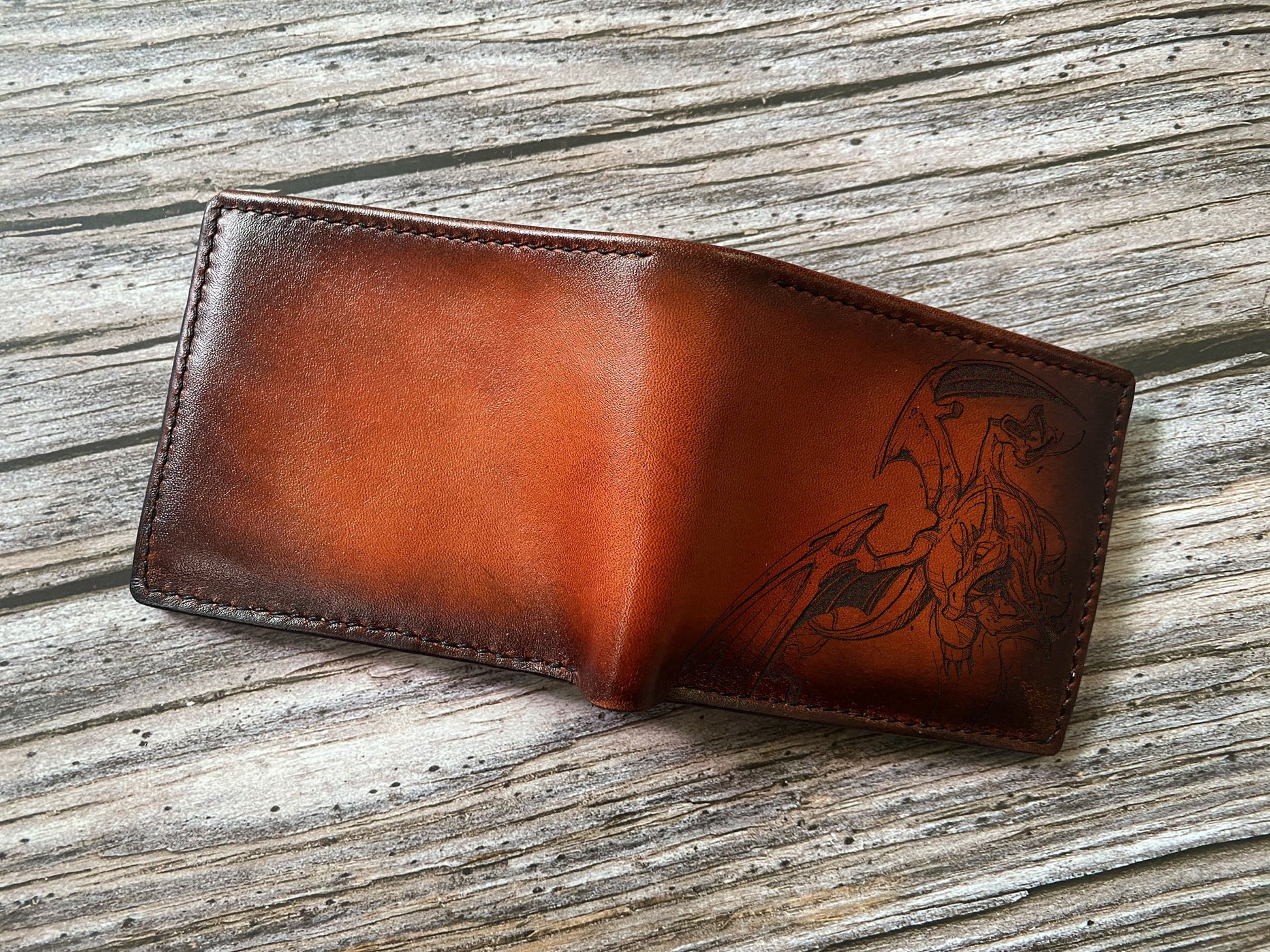 Charizard pokemon leather wallet, Fire pokemon gift ideas, charmander evolution art wallet, gift for boyfriend, pokemon anniversary gifts