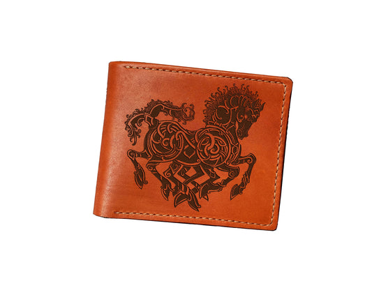 Sleipnir Odin's Steed leather men's wallet, customized men's gift, Norse Viking symbols wallet