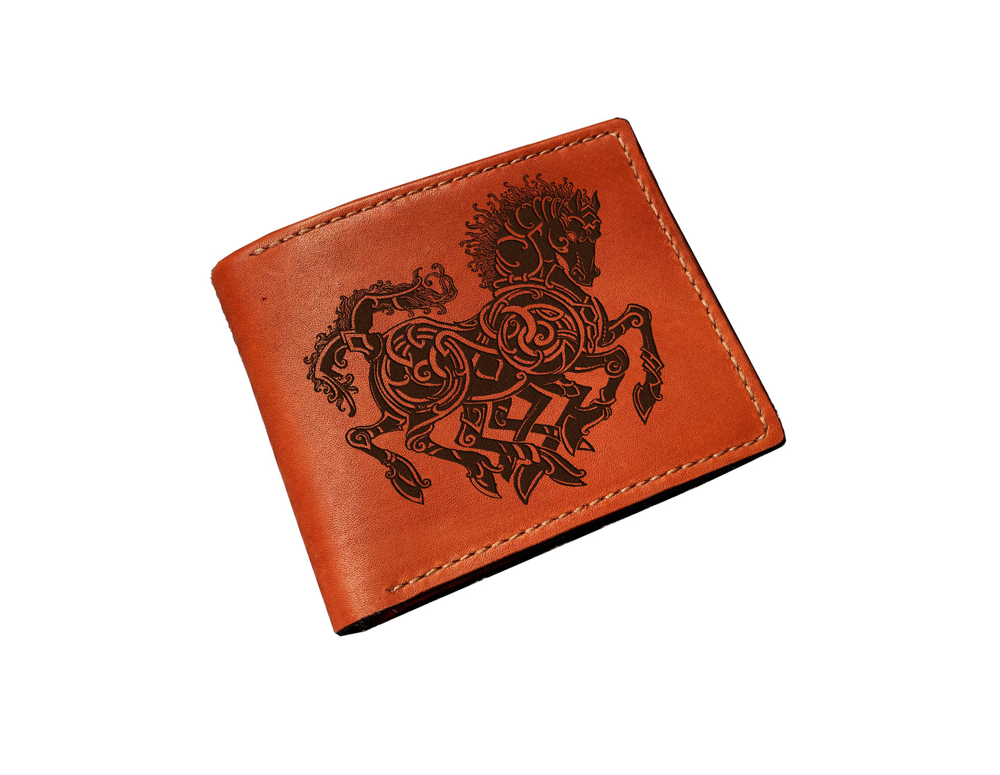 Sleipnir Odin's Steed leather men's wallet, customized men's gift, Norse Viking symbols wallet