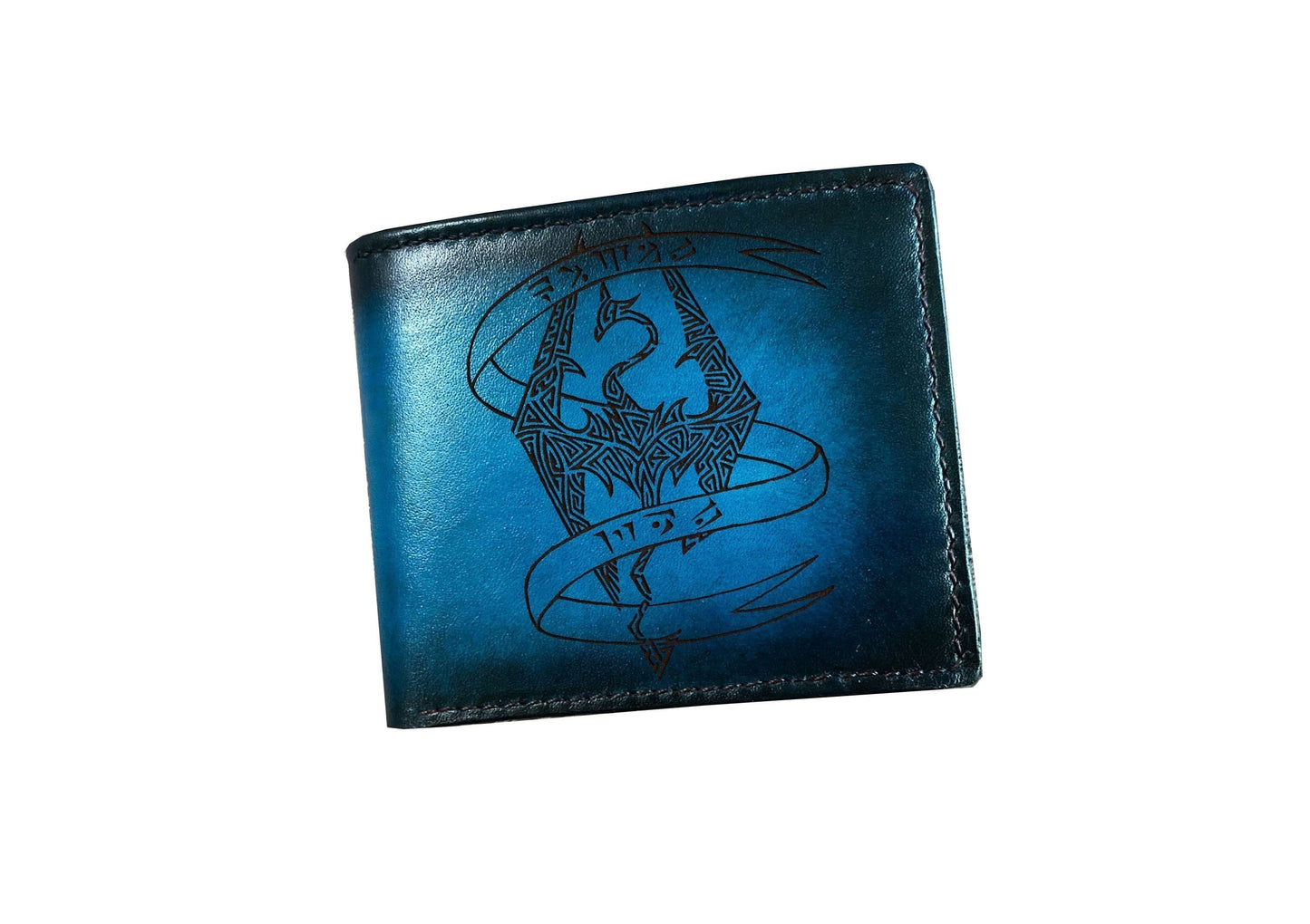 Skyrim logo wallet, personalized leather men's wallet, genuine handmade wallet for him, birthday gift for husband, skyrim game wallet