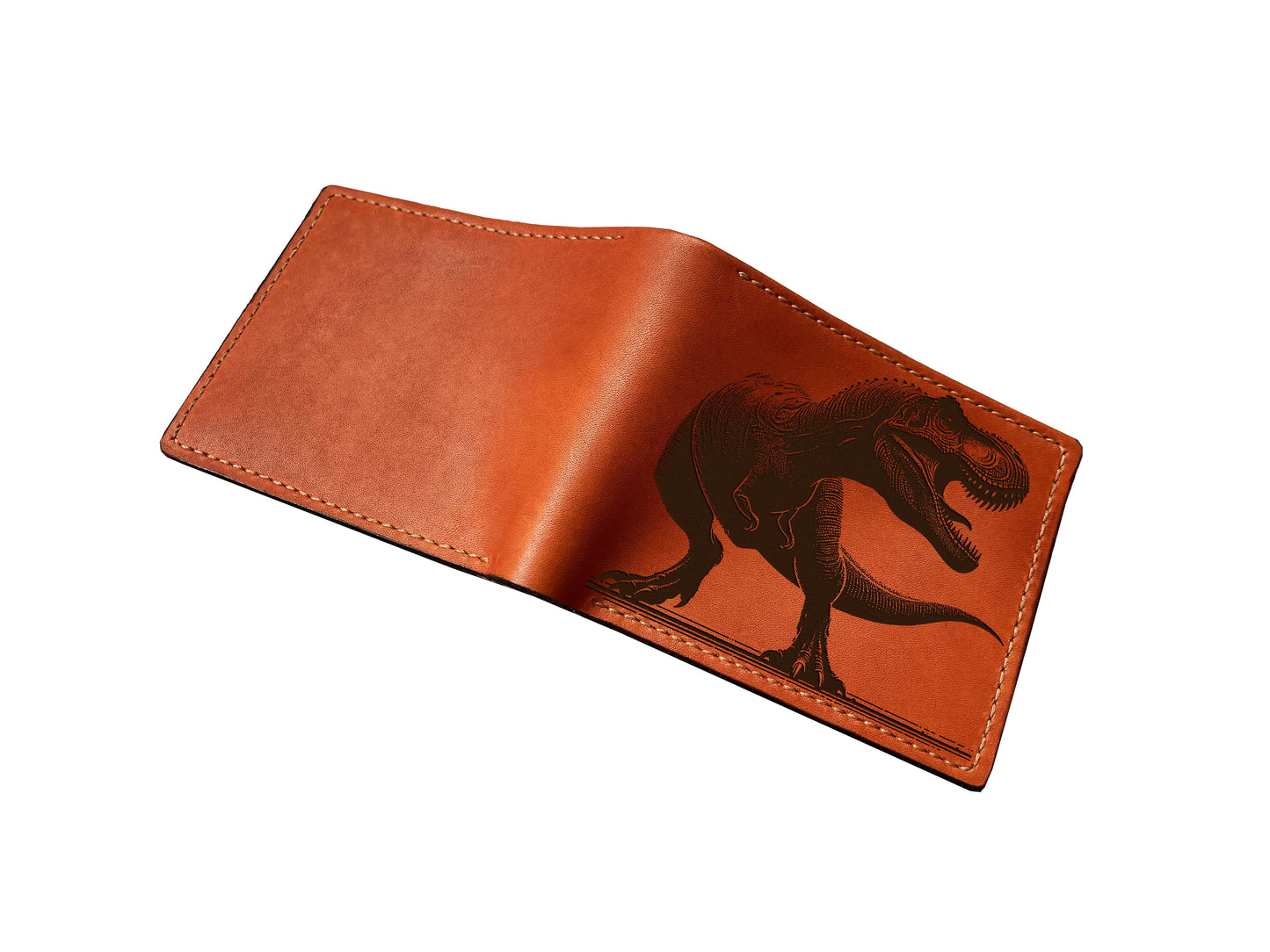 Mayan Corner - T-rex engrave leather wallet, dinosaur predator leather gift ideas, dinosaur wallet for boyfriend, gift for kid, jurassic gift ideas for men