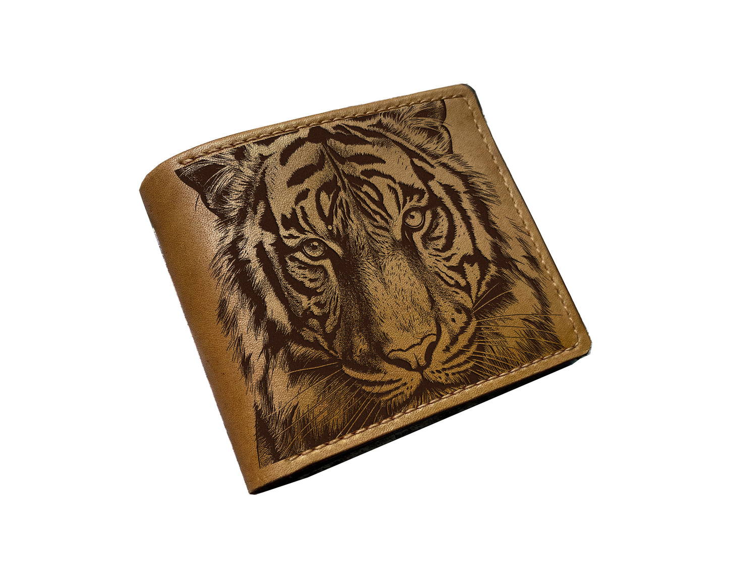 Tiger drawing leather wallet, Tiger minimalist wallet, Tiger pattern wallet, Leather anniversary gift ideas, xmas wallet for boy