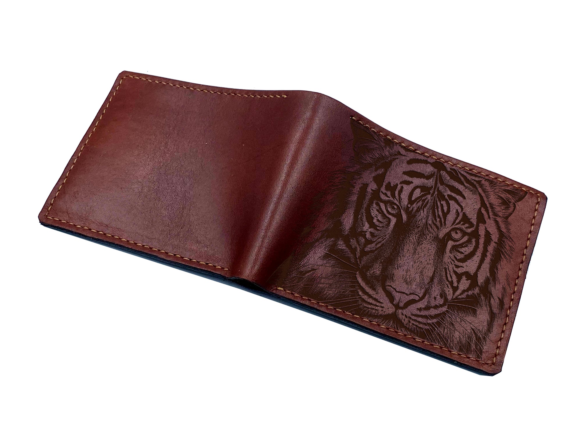 Tiger drawing leather wallet, Tiger minimalist wallet, Tiger pattern wallet, Leather anniversary gift ideas, xmas wallet for boy