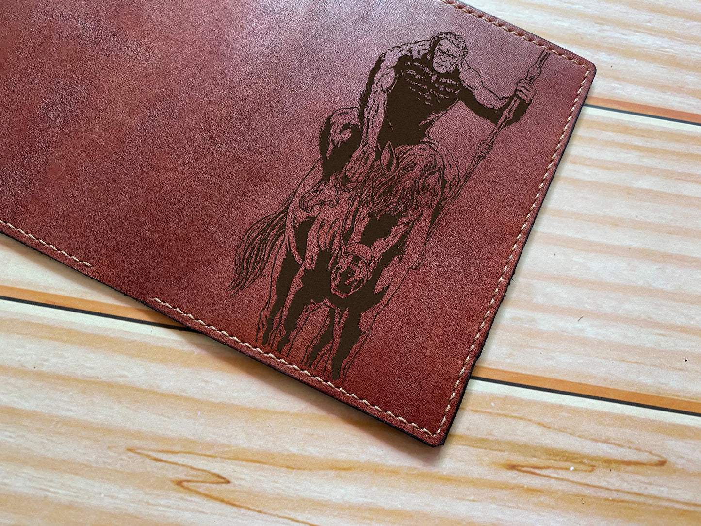 Caesar ape leather wallet, Planet of the Apes leather gift ideas, personalized travel leather passport wallet