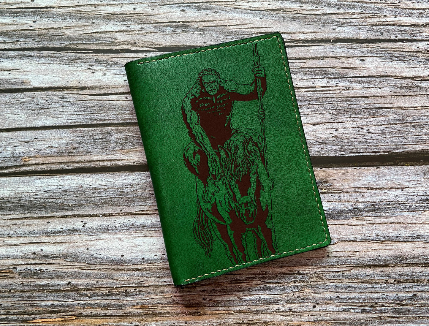 Caesar ape leather wallet, Planet of the Apes leather gift ideas, personalized travel leather passport wallet