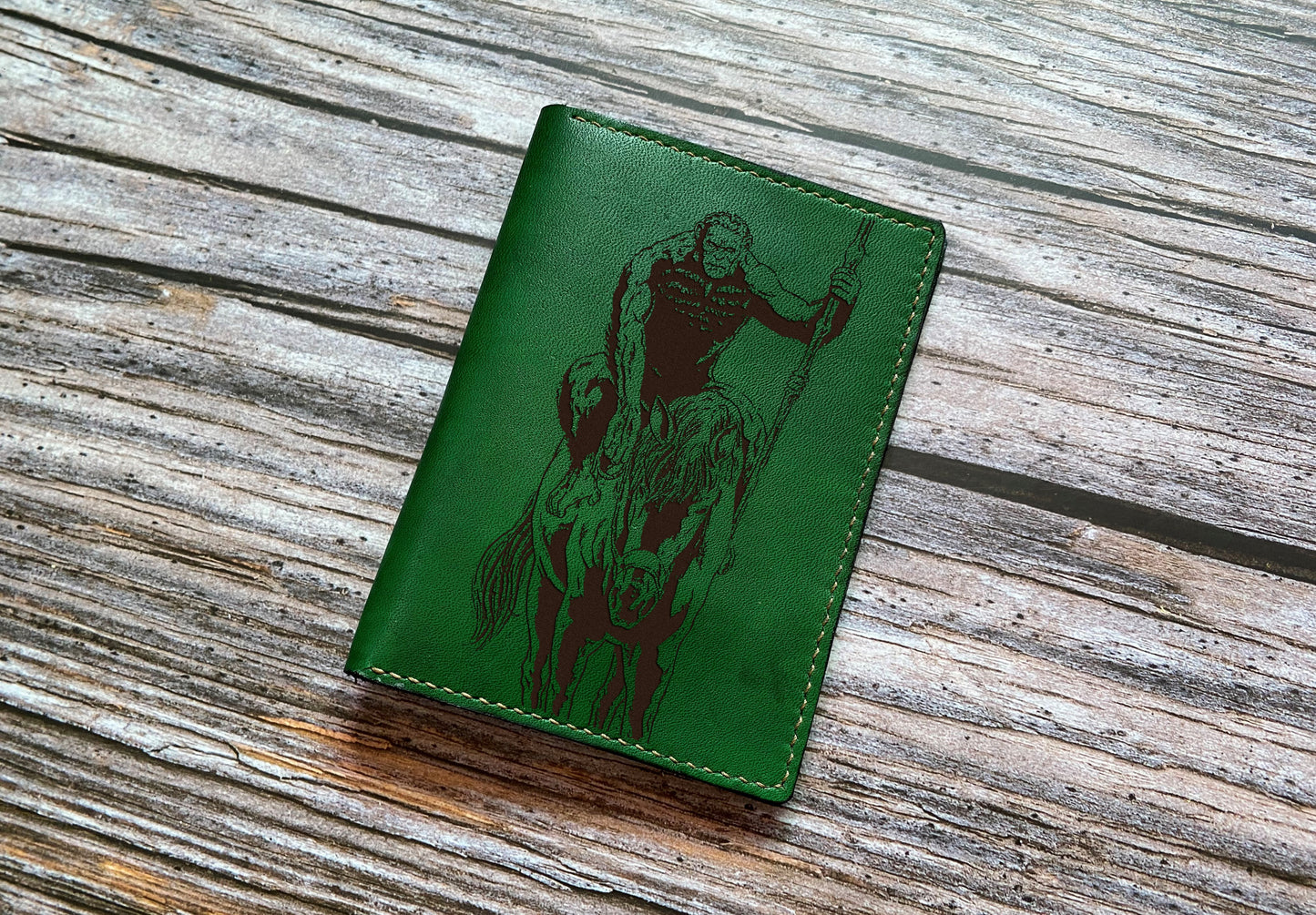 Caesar ape leather wallet, Planet of the Apes leather gift ideas, personalized travel leather passport wallet