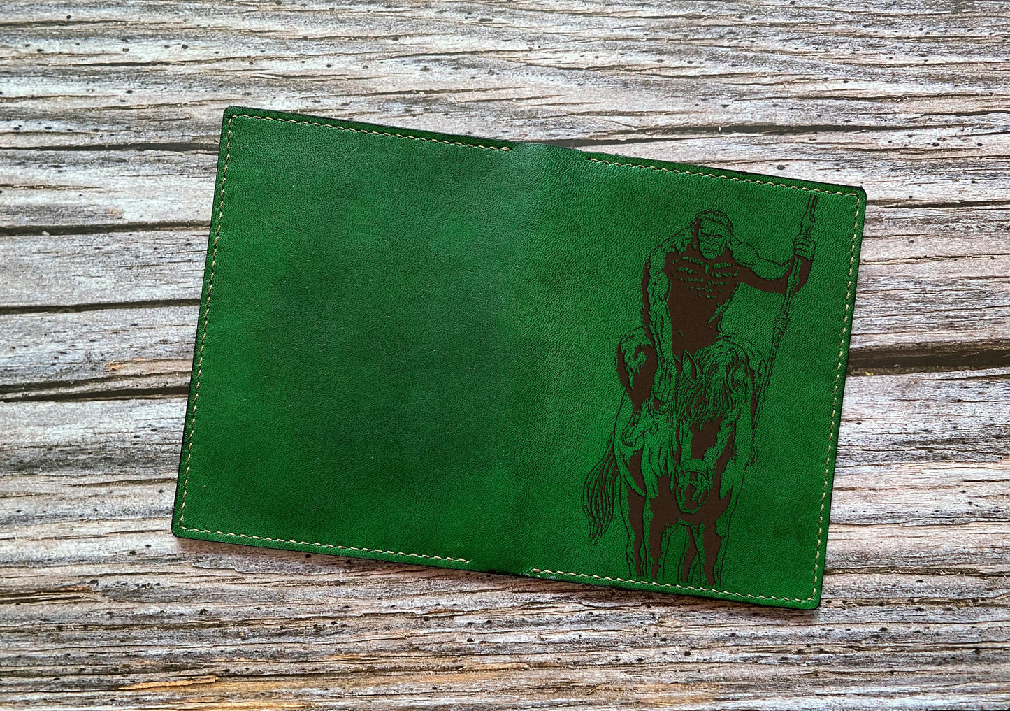 Caesar ape leather wallet, Planet of the Apes leather gift ideas, personalized travel leather passport wallet