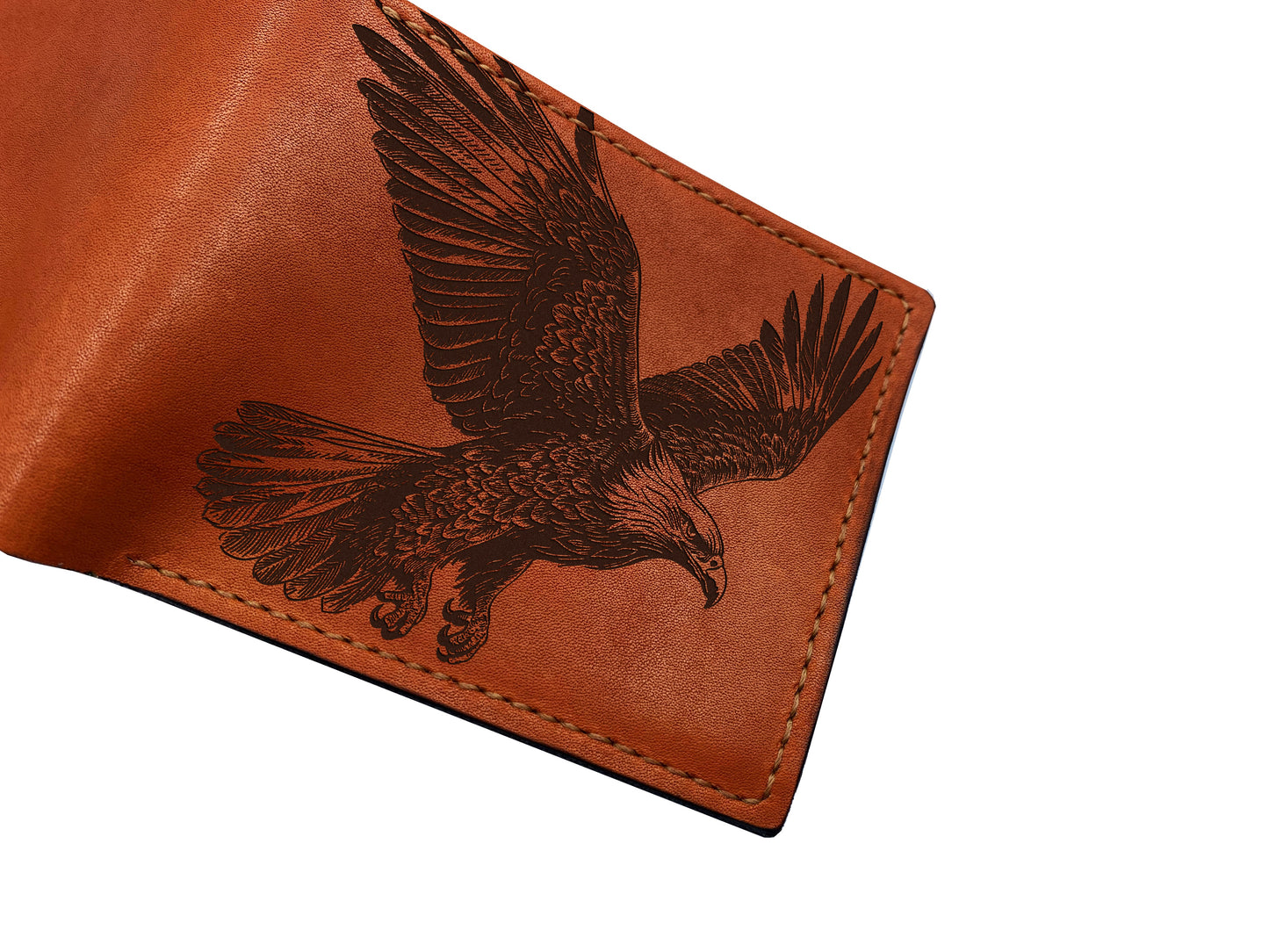 American Eagle drawing leather men's wallet, animal bird predator leather bag, Eagle men's gift, wallet for dad, husband, valentines gift