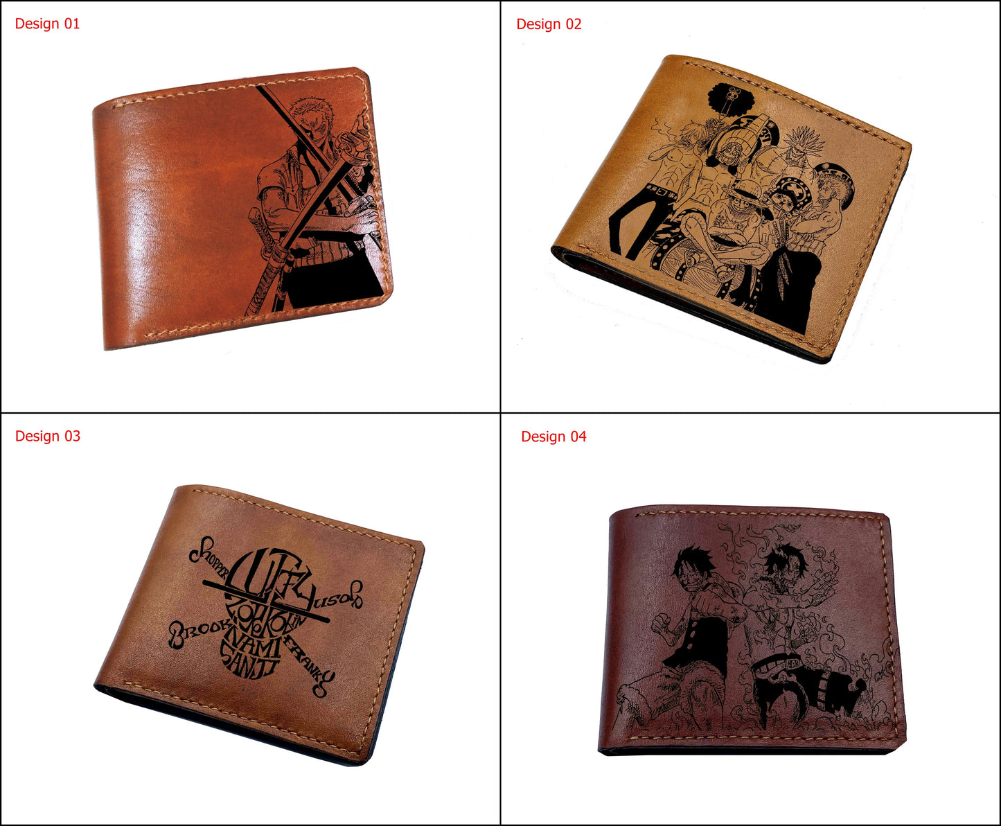 Mayan Corner - One Piece anime leather wallet, bifold anime wallet, custom leather gift for boyfriend, cool wallet for father, husband