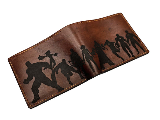 Mayan Corner - Avenger team Marvel superheroes leather handmade men's wallet, custom gifts for him, father's day gifts