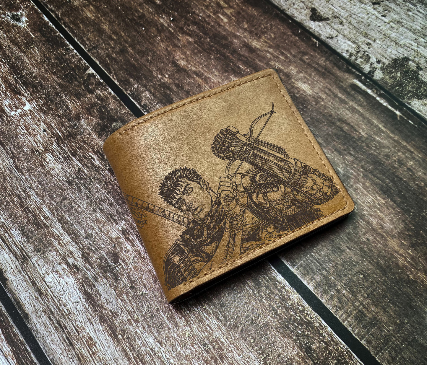 Berserk Manga Japanese style wallet, bifold leather men's wallet, Anime lover gift ideas, anniversary gift for brother