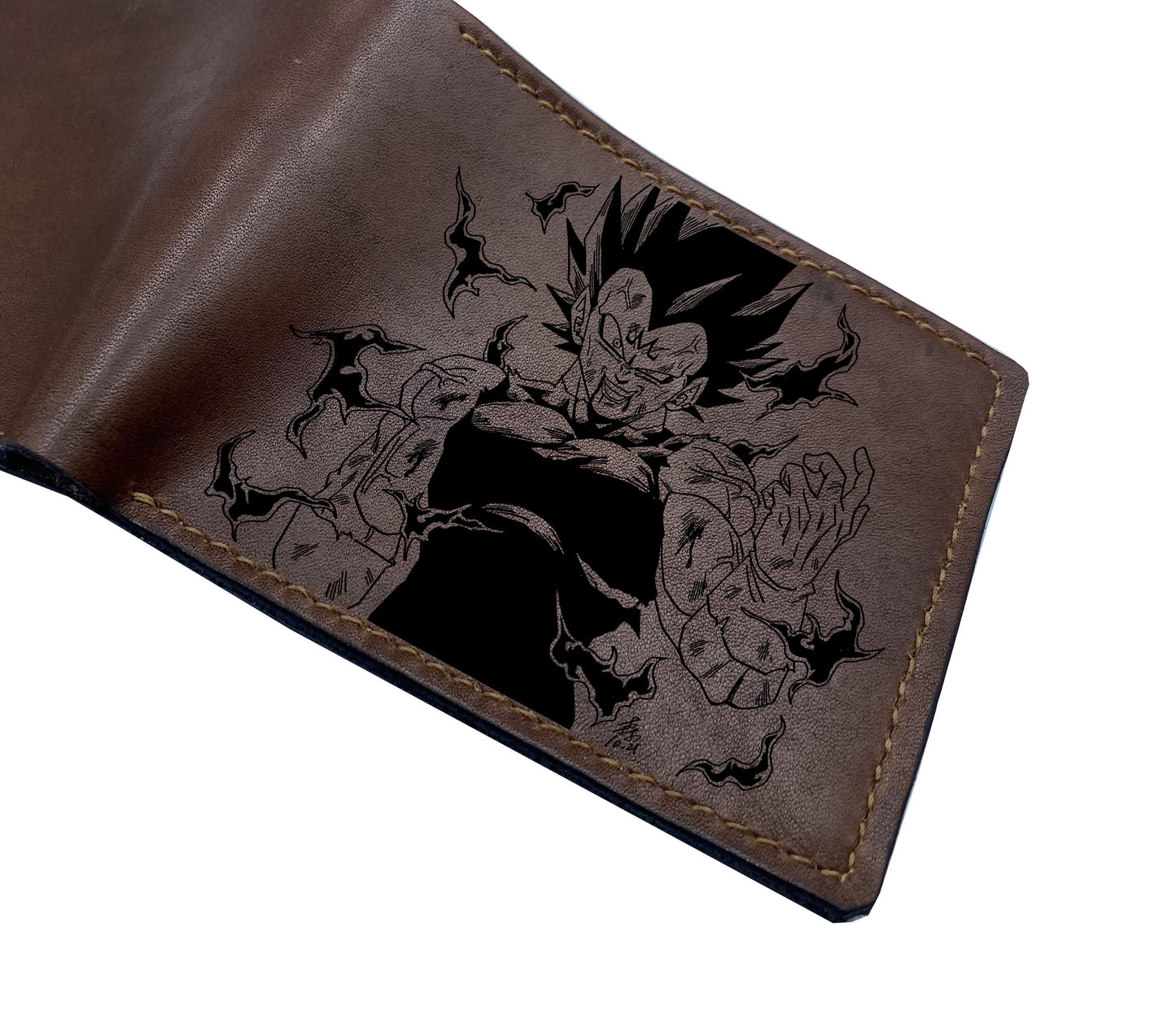 Mayan Corner - Dragon ball characters drawing leather wallet, fan art leather gift for men, wallet for him, leather anniversary present ideas - Super Villains monster