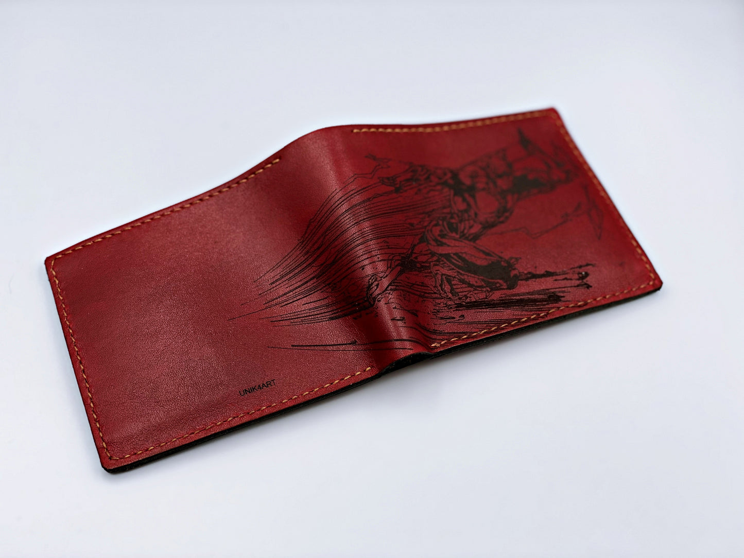Mayan Corner - Flash Barry Allen DC superheroes leather handmade men's wallet, custom gifts for him, father's day gifts