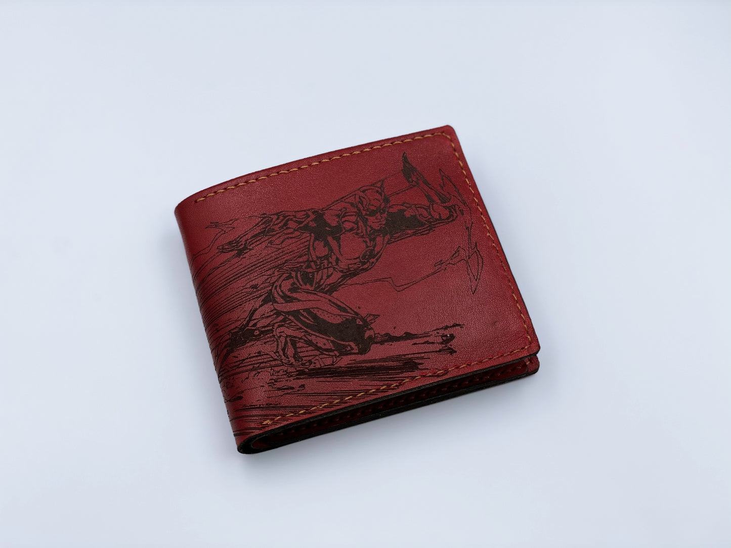 Mayan Corner - Flash Barry Allen DC superheroes leather handmade men's wallet, custom gifts for him, father's day gifts