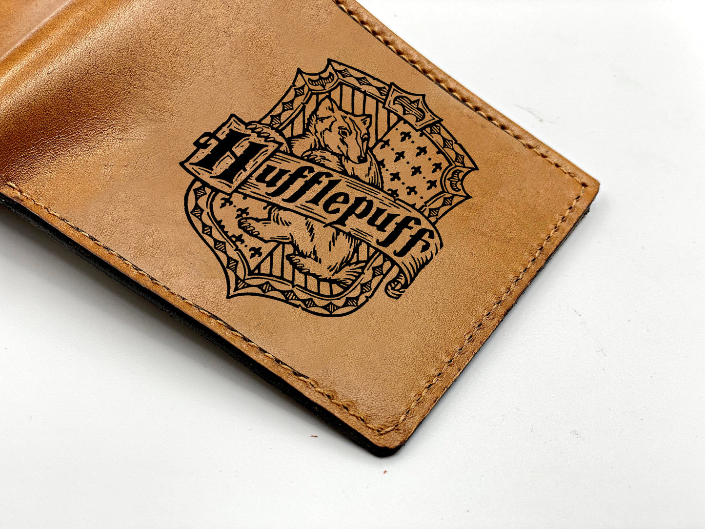 Mayan Corner - Leather handmade wallet, Hogwarts houses logo leather gift, Harry Porter leather christmas gift ideas