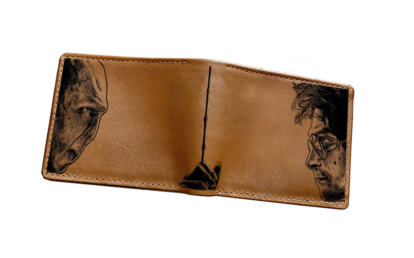 Mayan Corner - Personalized Voldemort the dark Lord wizard leather wallet, Custom Harry Porter leather art gifts, leather birthday present for dad