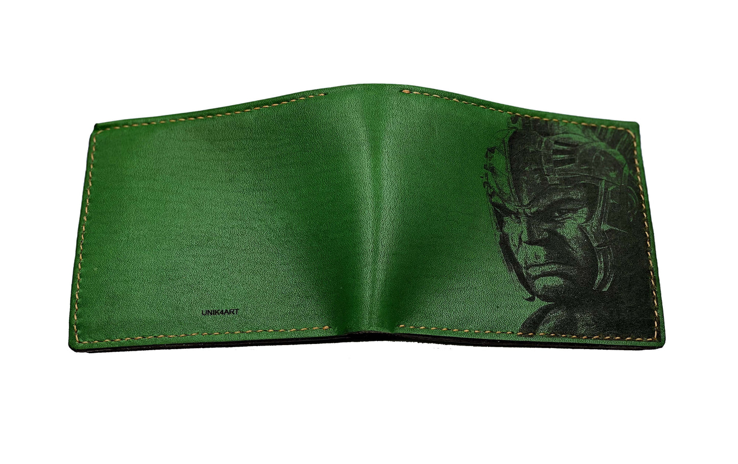 Mayan Corner - Hulk the Green warrior superheroes leather handmade men's wallet, custom gifts for him, father's day gifts