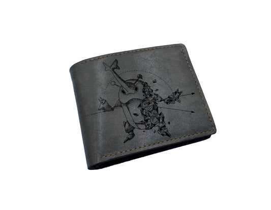 Mayan Corner - Pokemon geometric art leather wallet, customized leather gift for men, pokemon gift ideas -  Heracross PK27105