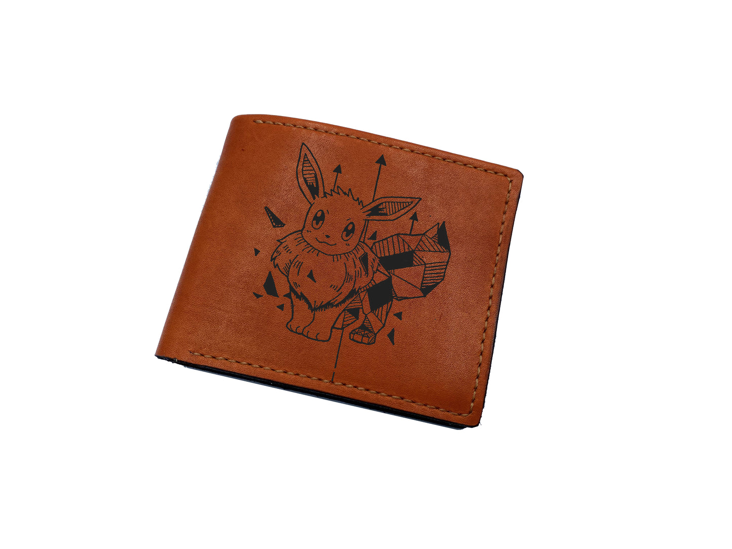 Mayan Corner - Pokemon geometric art leather wallet, customized leather gift for men, pokemon gift ideas - Mewtwo PK27101