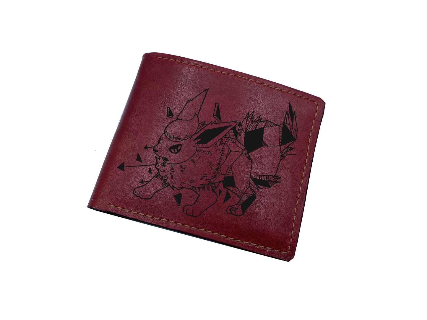 Mayan Corner - Pokemon geometric art leather wallet, customized leather gift for men, pokemon gift ideas -  Jolteon PK27106