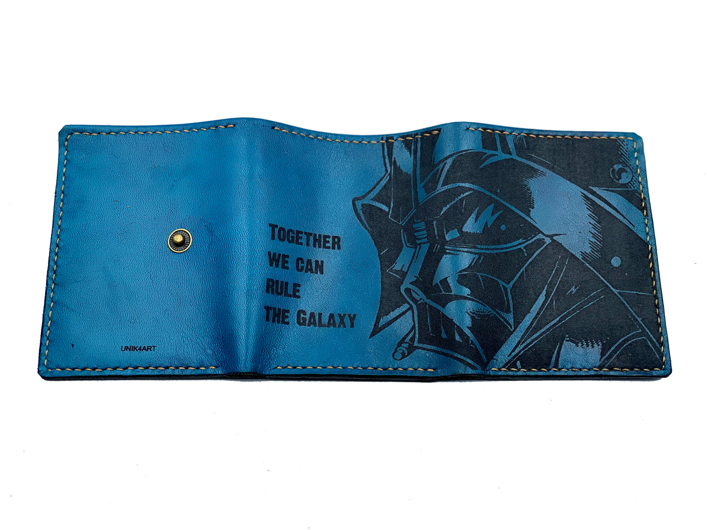 Mayan Corner - Darth Vader Mask Starwars personalized leather handmade men's wallet, custom anniversary gifts for him, Father boyfriend brother special present
