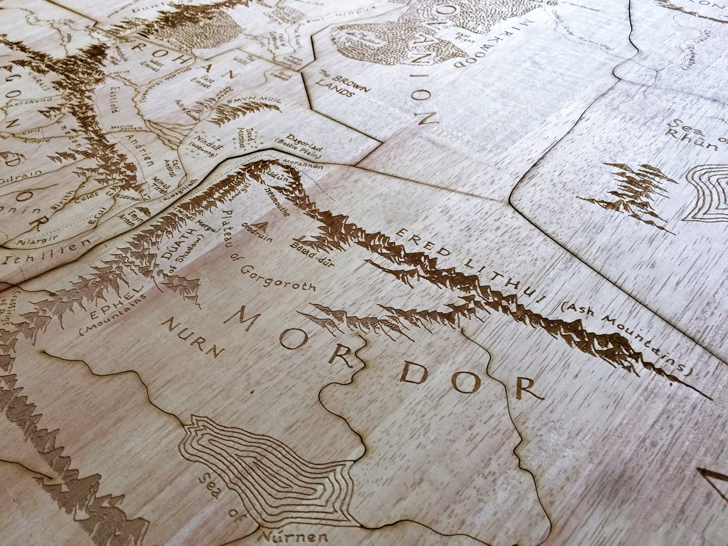 Wooden map wall decor - The lord of the rings map, middle Earth wooden map wall decoration, customized wooden map, housewarming gift ideas