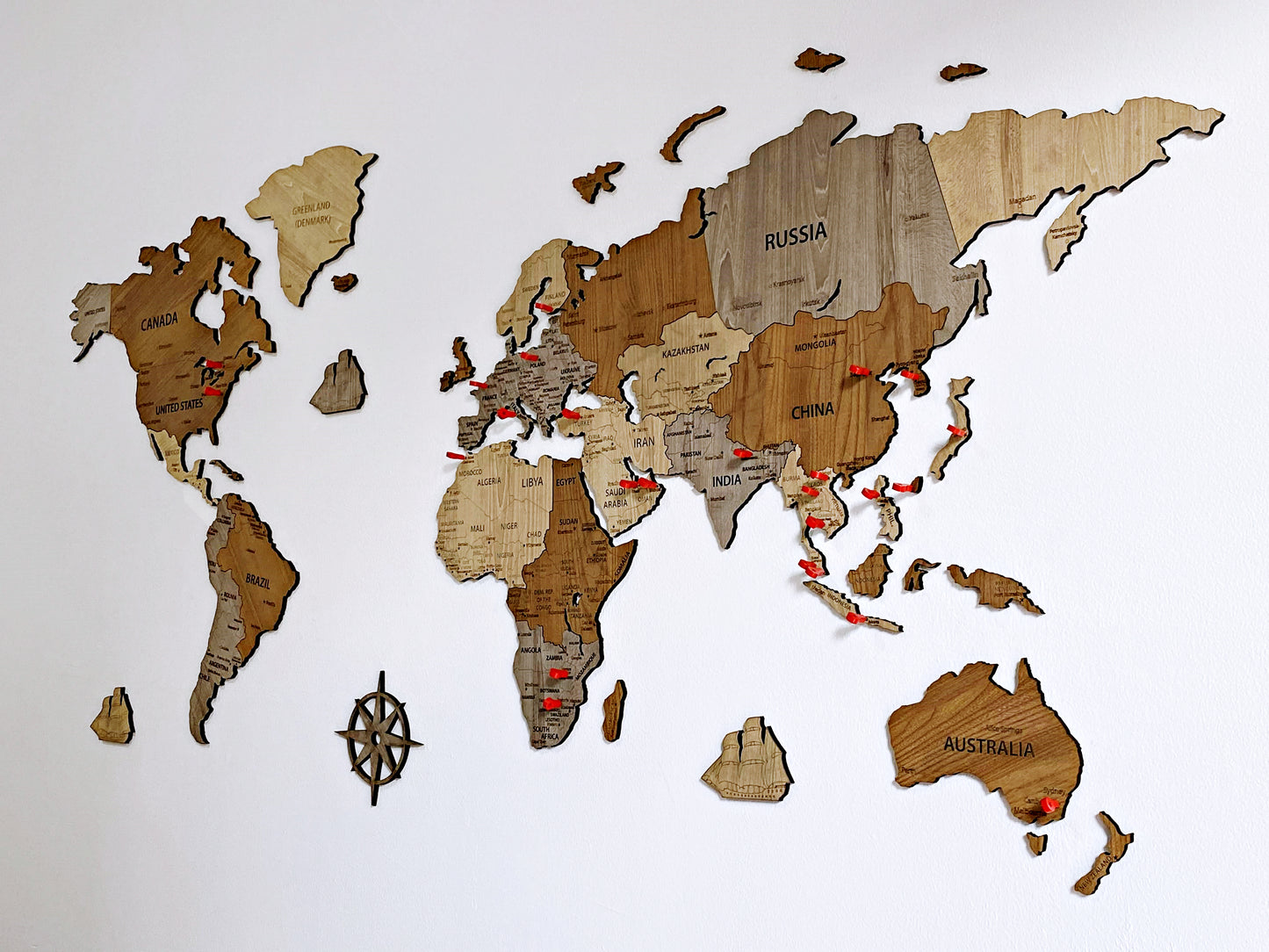 World map wooden map wall decor, wooden home decoration, wall art map, livingroom, kitchen, bedroom rustic decor - 01