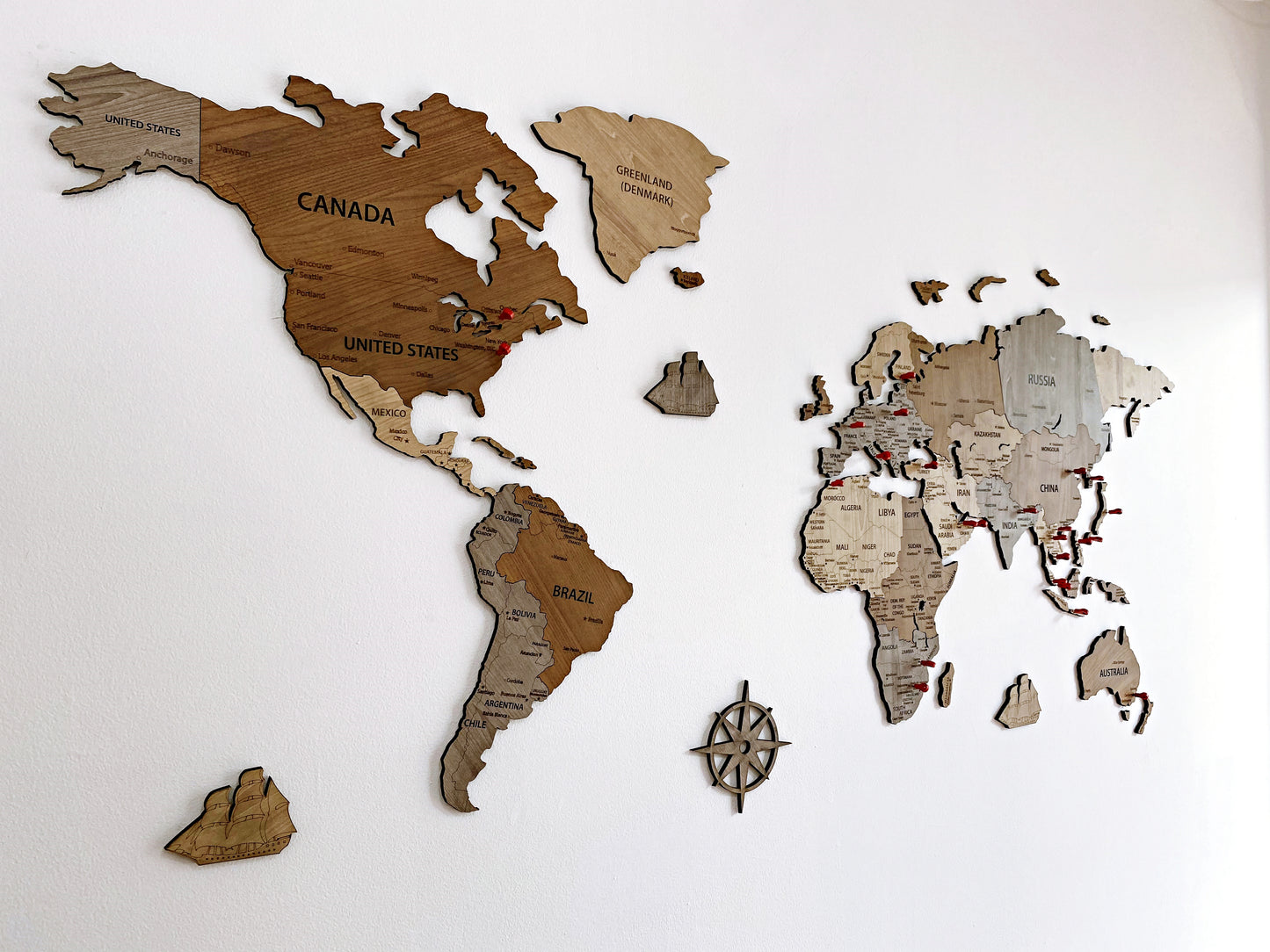 World map wooden map wall decor, wooden home decoration, wall art map, livingroom, kitchen, bedroom rustic decor - 01