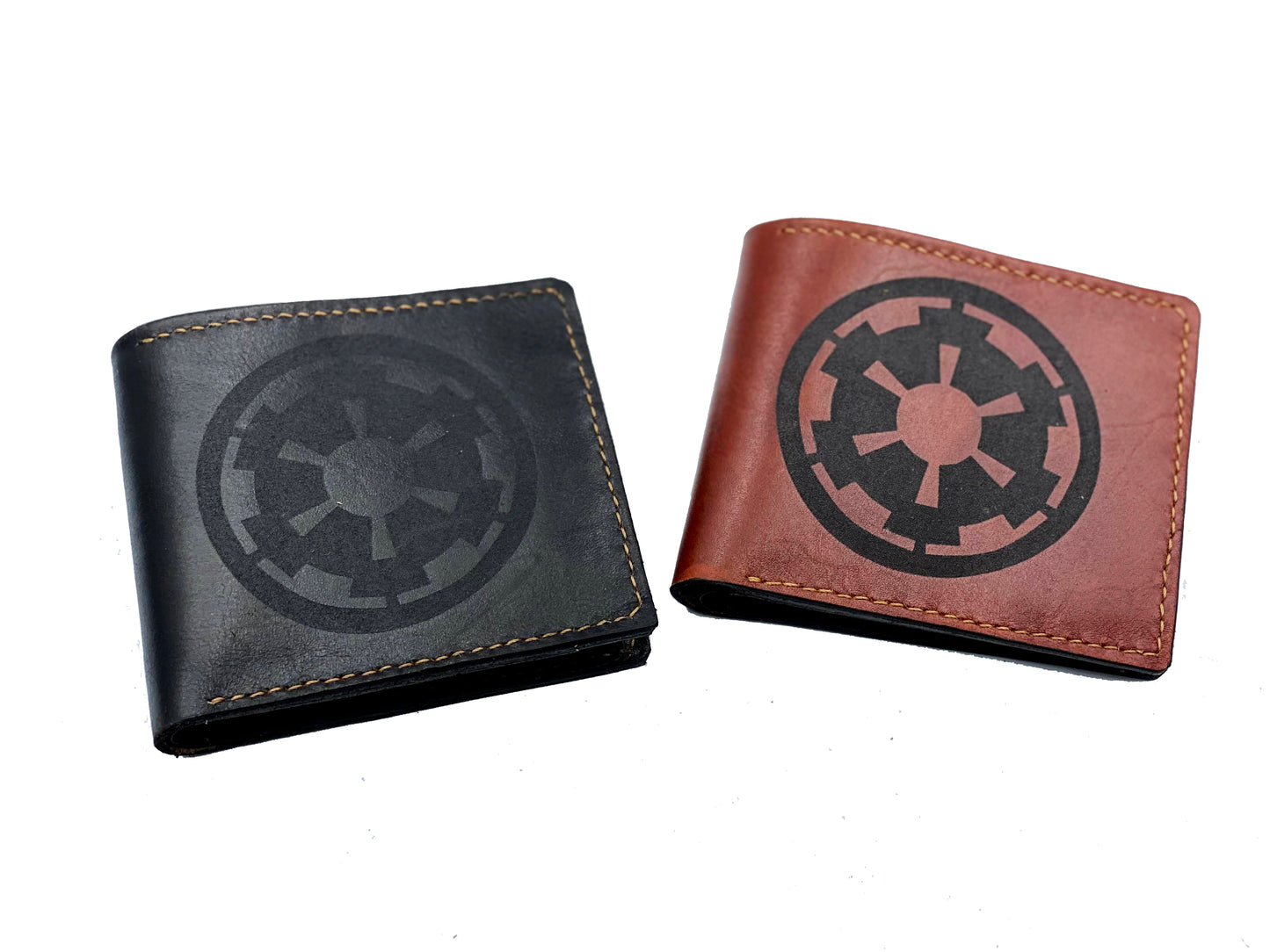 Mayan Corner - Starwars Imperial Crest logo custom leather handmade men's wallet, unique present for men, anniversary gifts for husband, boyfriend, father, brother
