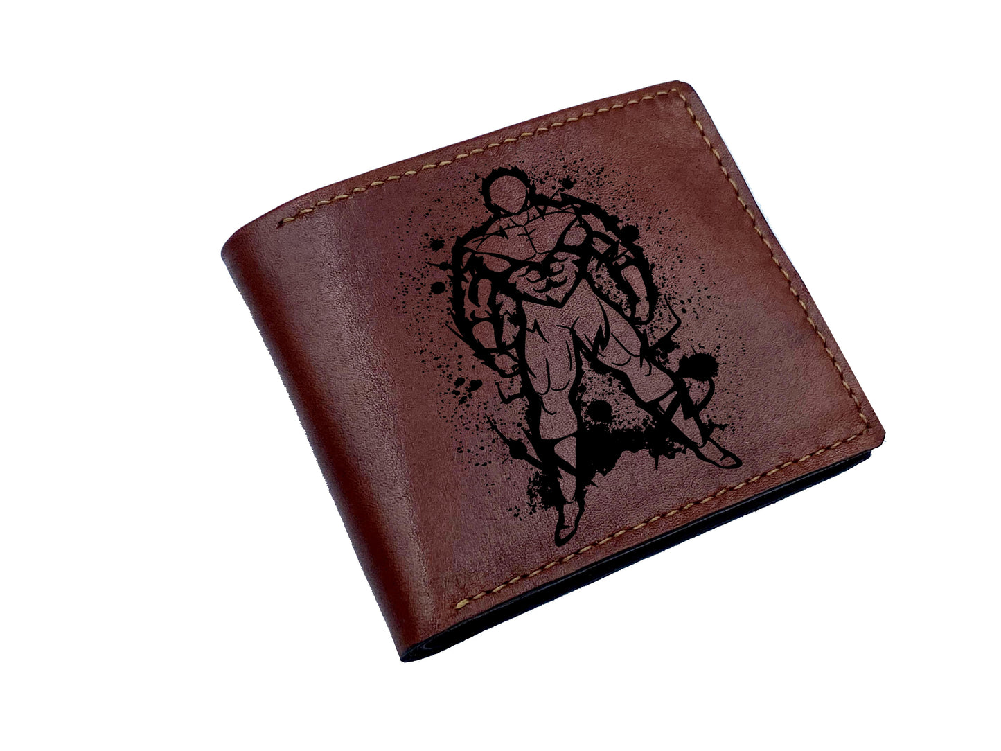 Mayan Corner - Freiza golden form leather wallet, customized dragon ball wallet, dragon ball leather gift for husband, cool gift for dad, super villain leather wallet