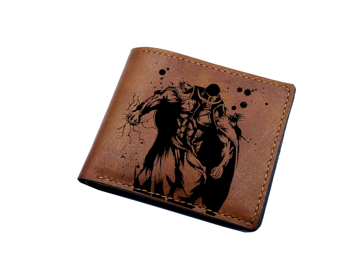 Mayan Corner - One Piece anime leather wallet, bifold anime wallet, custom leather gift for boyfriend, cool wallet for father, husband