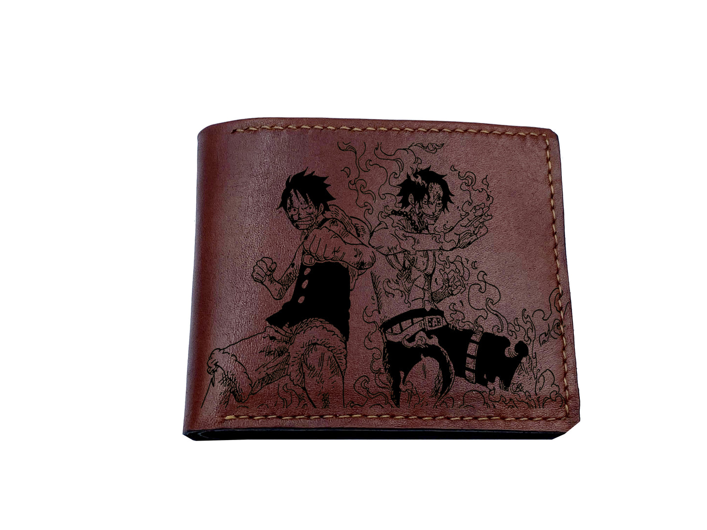 Mayan Corner - One Piece anime leather wallet, bifold anime wallet, custom leather gift for boyfriend, cool wallet for father, husband